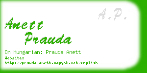 anett prauda business card